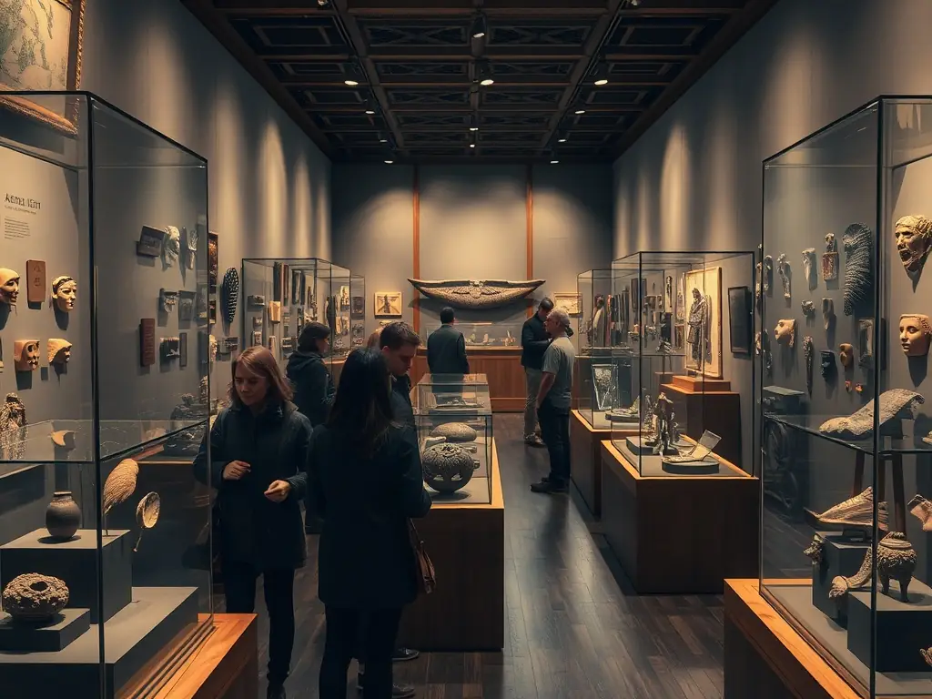 A captivating image of a cultural exhibition at the Elise Rieuf Municipal Museum, featuring artifacts and artworks that highlight the region's rich history and artistic heritage.